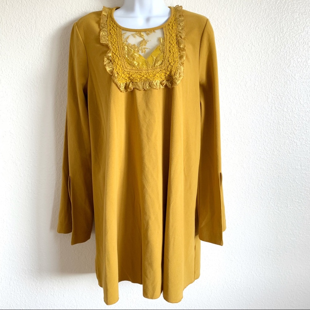 Free People | Baby doll mustard dress - Picture 1 of 5